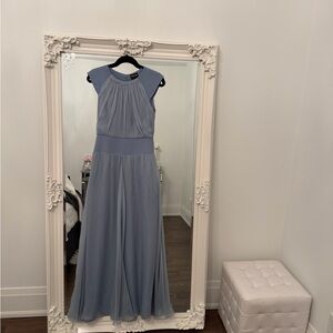 Elegant Sleeveless Blue Chiffon Maxi Dress by Giorgio Armani